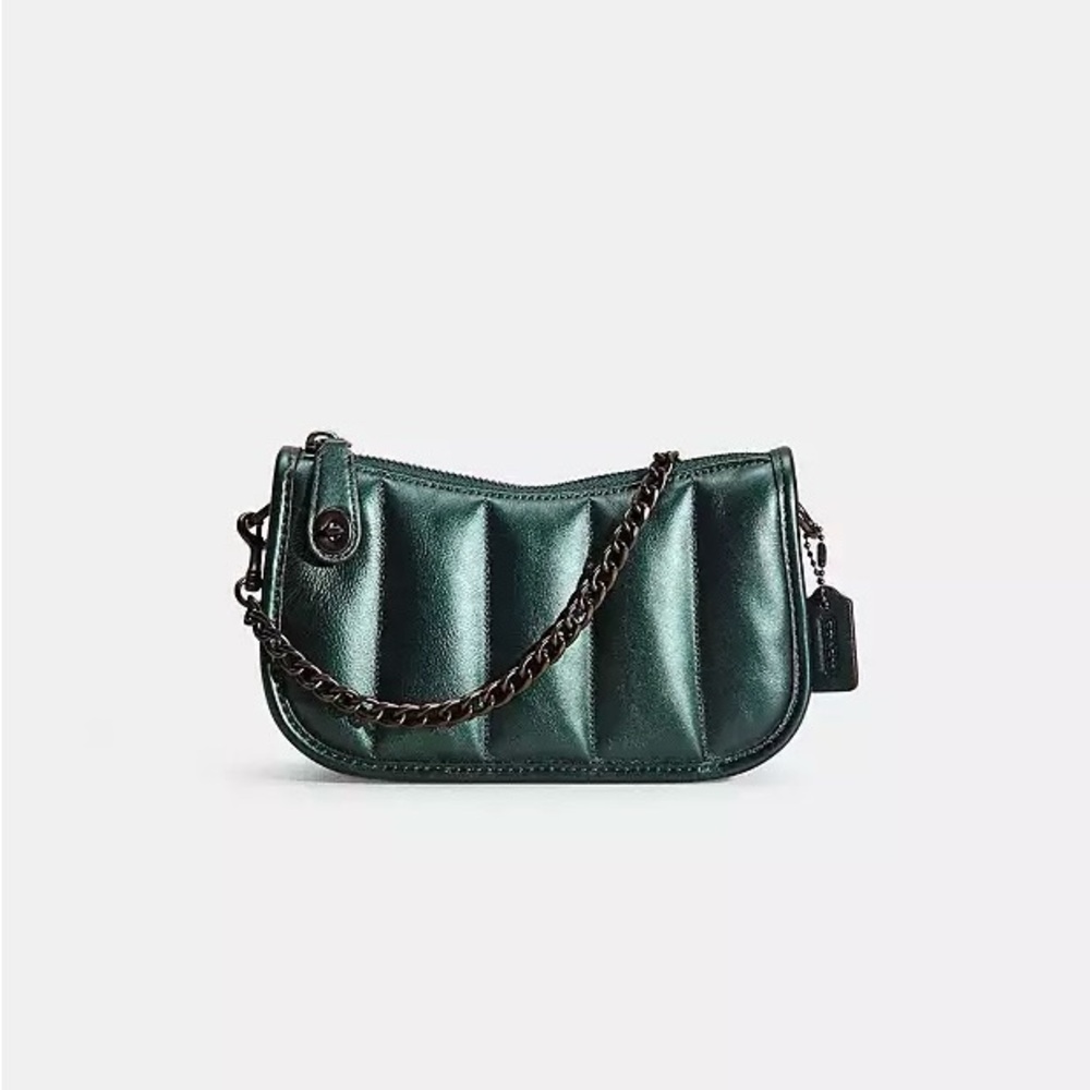 ❌SOLD❌Coach Green Quilted Swinger Shoulder Bag